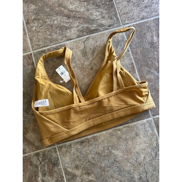 OFFLINE By Aerie Ribbed Plunge Sports Bra Honey Size Large - Picture 10 of 11